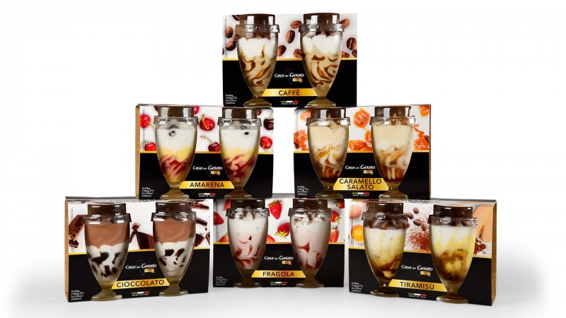 Ice cream in plastic cup or glass 2x150 ml / 90 g