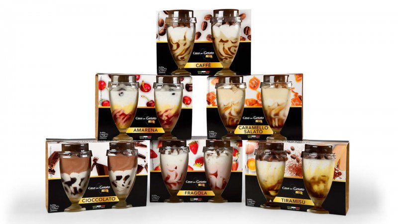 Gelato in bicchiere di plastica o vetro 2x150 ml / 90 g