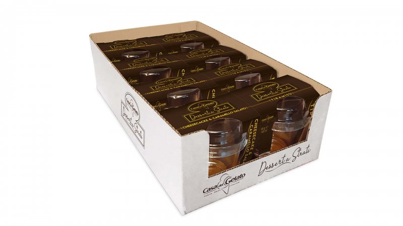 Dessert freschi a strati in bicchiere di vetro 140 ml / 85 g